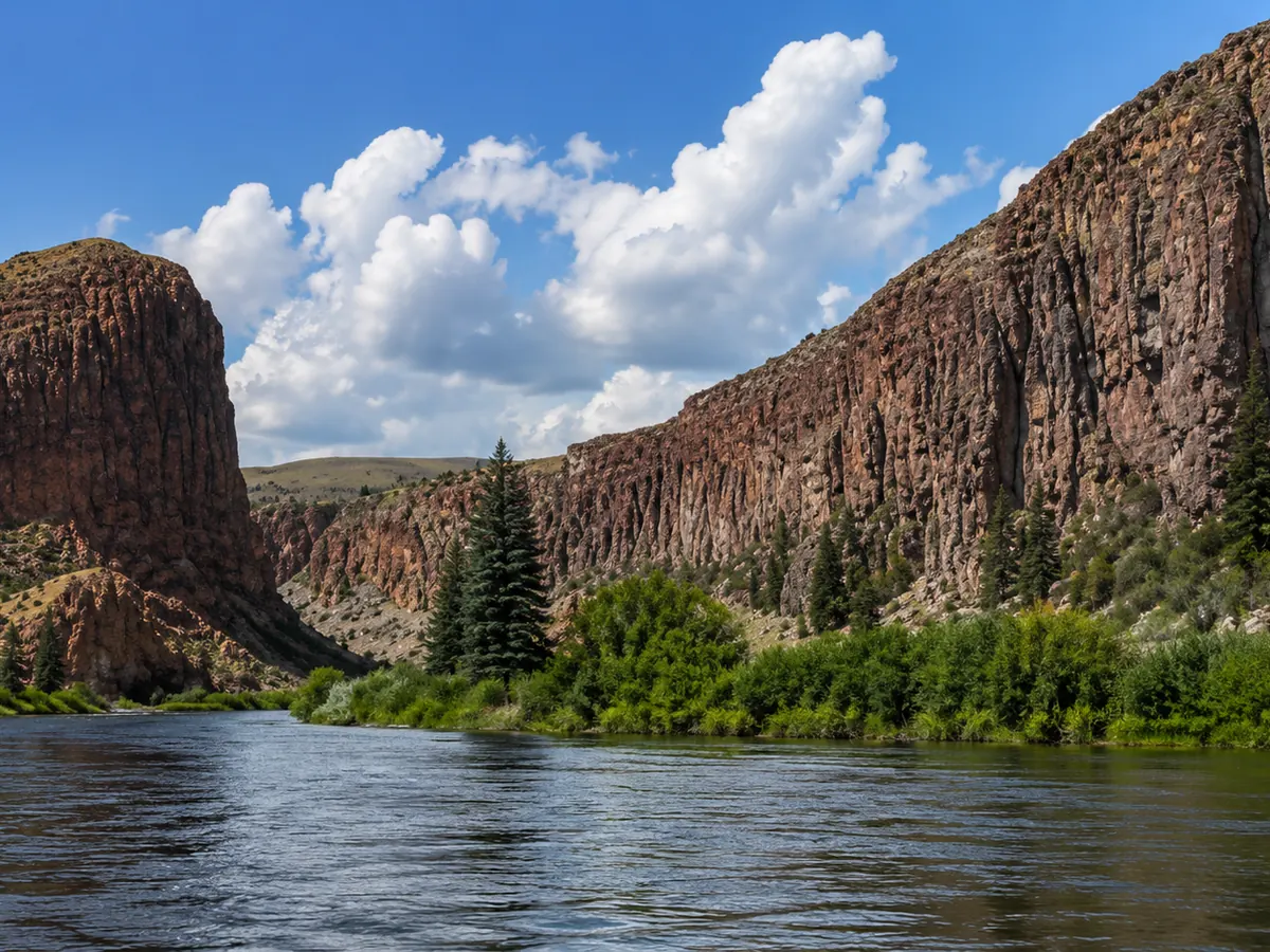 AI-generated illustration of a canyon along the Rio Grande near South Fork, Colorado
