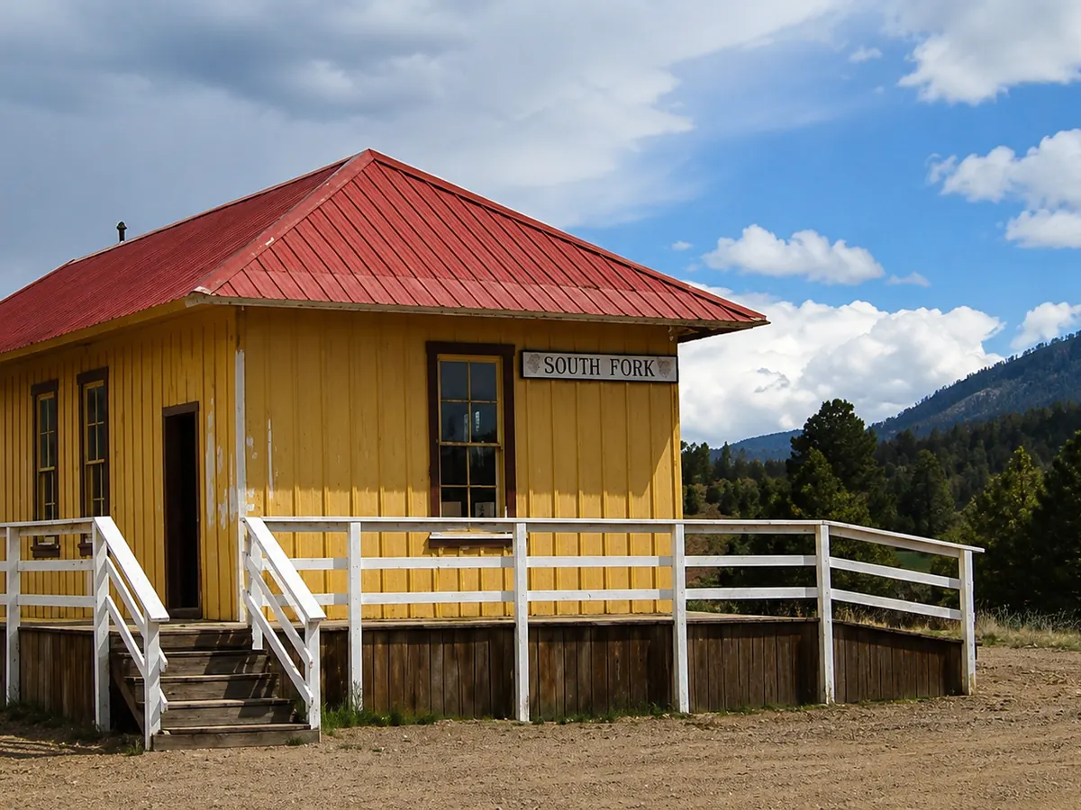 AI-generated illustration of the historic South Fork railway depot